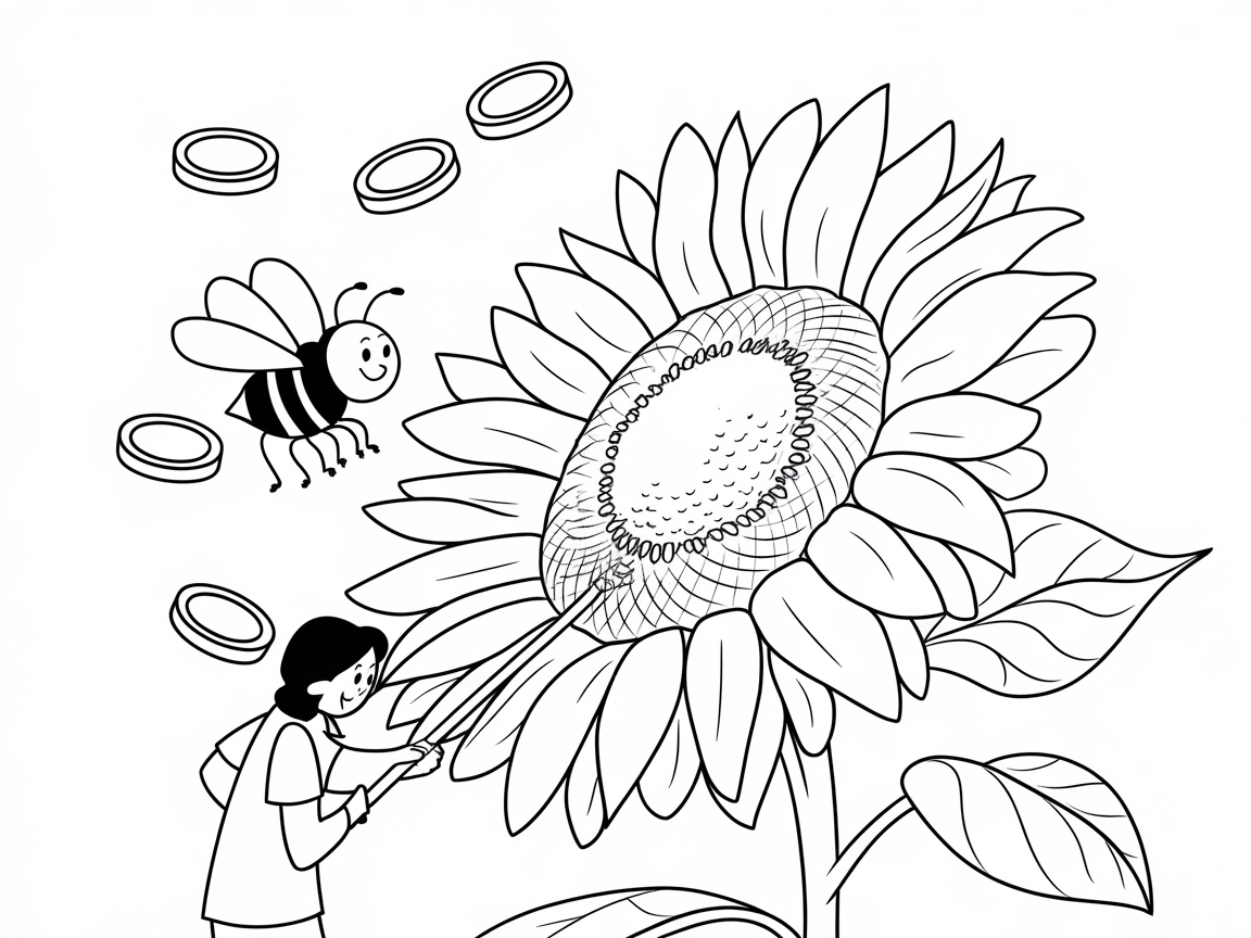 Sunflower and Bee Whimsy for Budding Artists