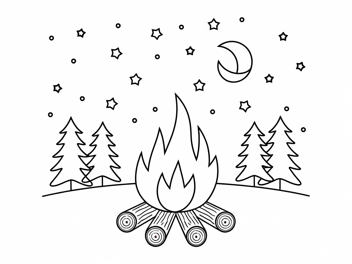 Starry Night Campfire Scene