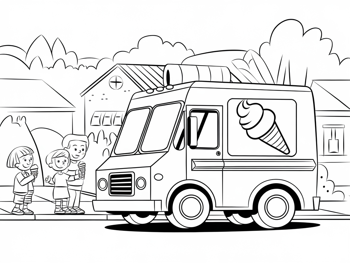 Enjoy Sweet Adventures with This Ice Cream Truck Scene