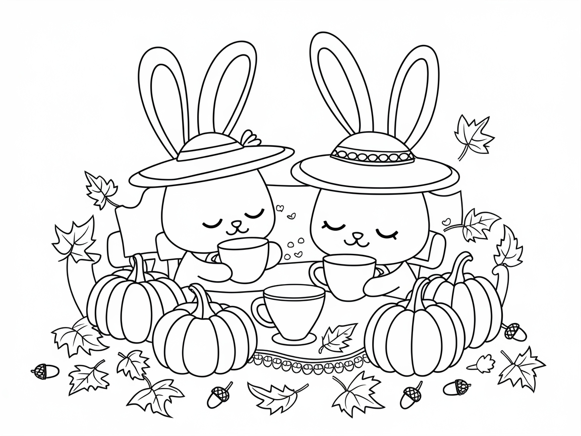 Pumpkin Patch Bunny Tea Party