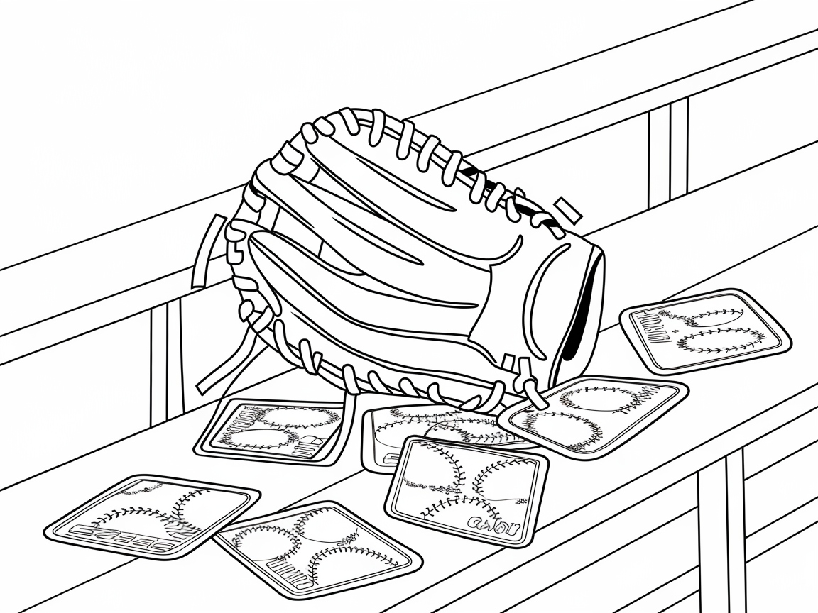 Enhance the Dugout with This Baseball Card and Glove Scene