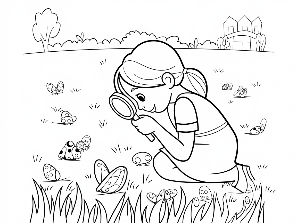 Discover Nature with This Curious Explorer Coloring Page
