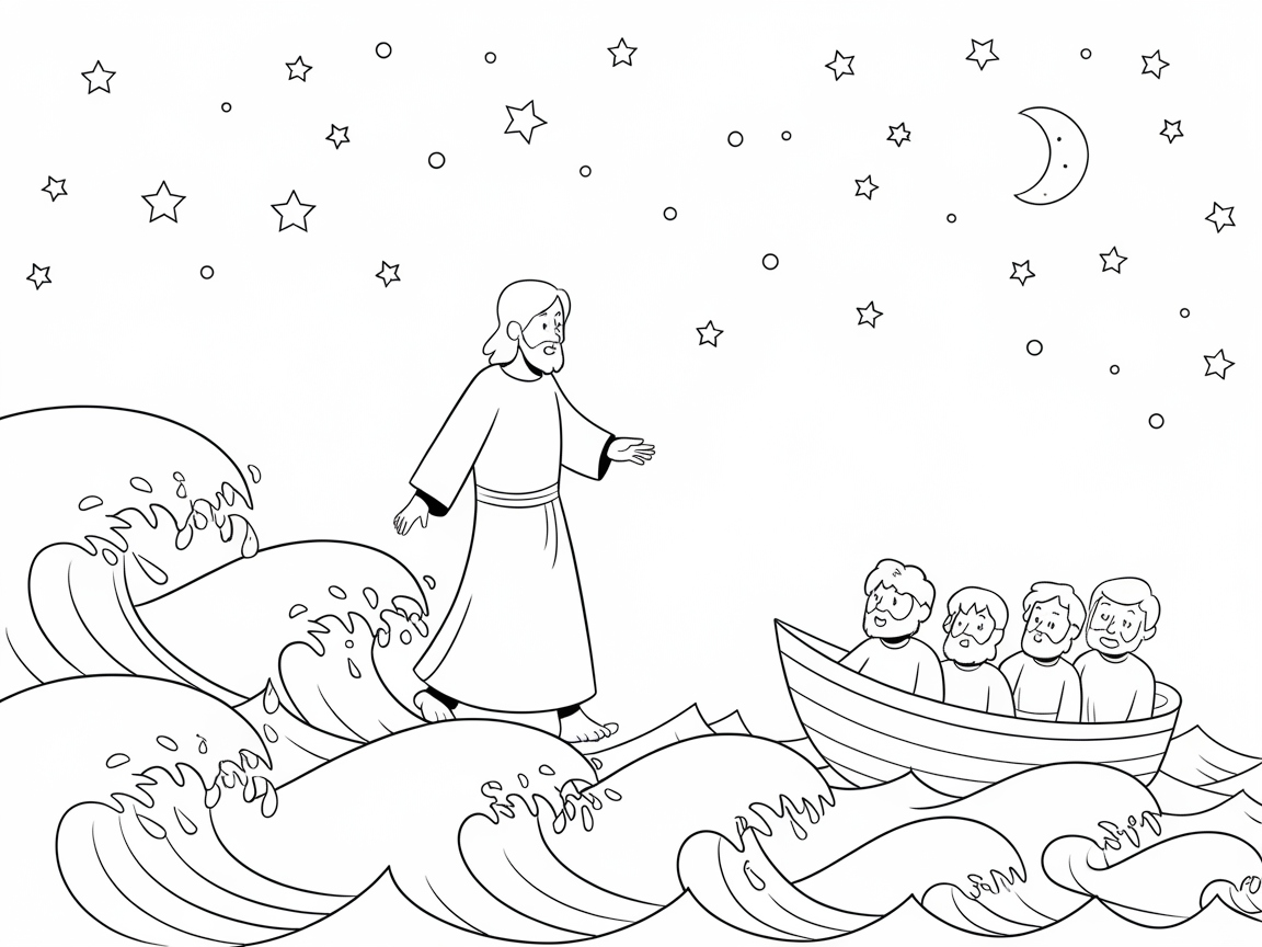 Walk on Water with This Miraculous Coloring Page