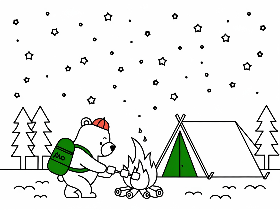 Camping Adventure Under the Stars with Bear