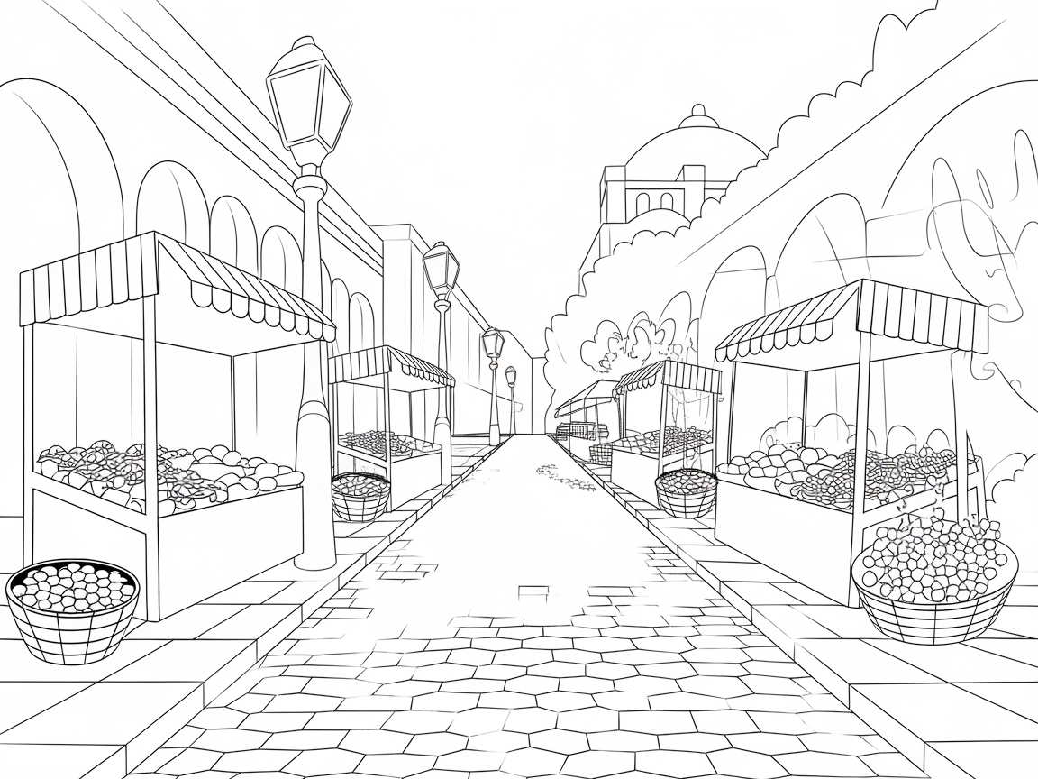 Stroll Through This Bustling Market Scene