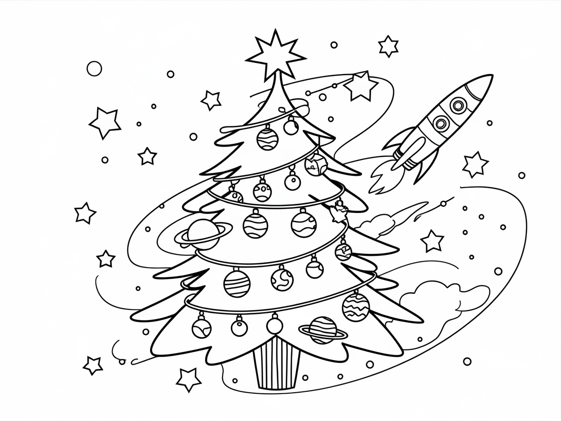 Blast Off with This Space-Themed Christmas Tree