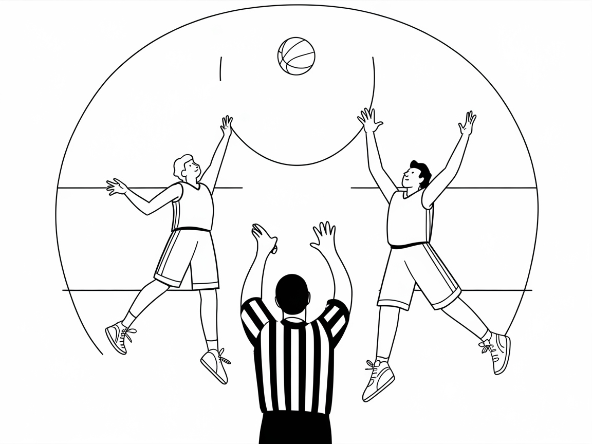Jump Ball Showdown Coloring Page