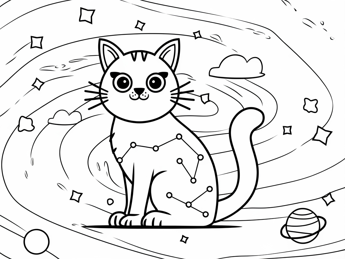 Cosmic Cat in a Starry Swirl