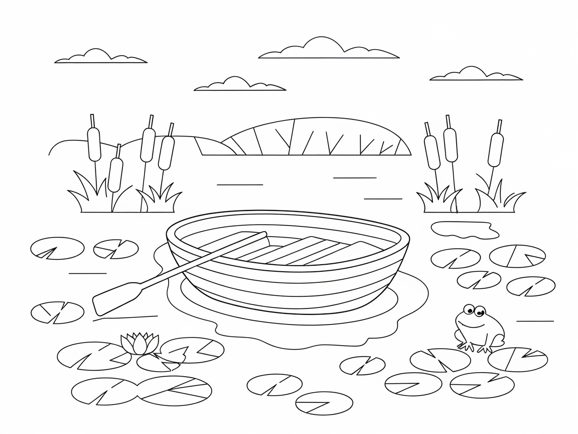 Rowboat Relaxation on a Serene Pond