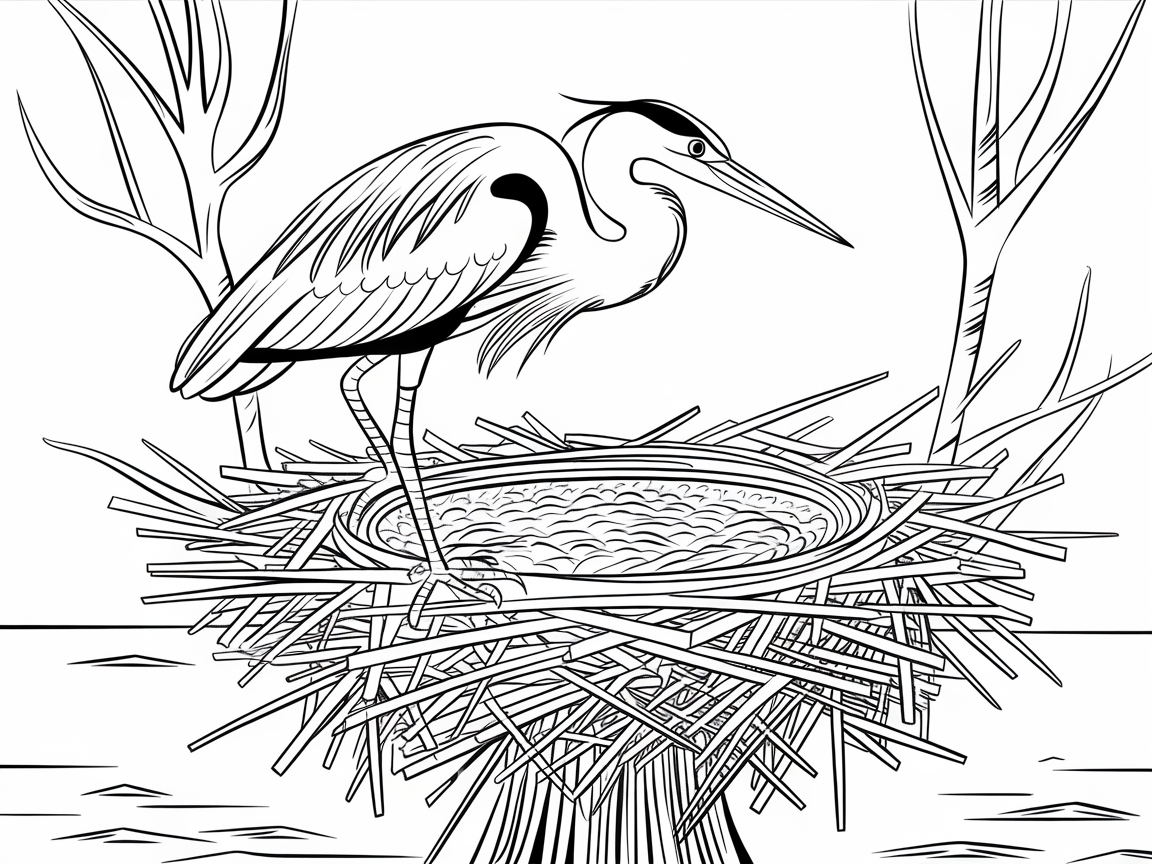 Bring Serenity to Life with This Heron Nest Scene