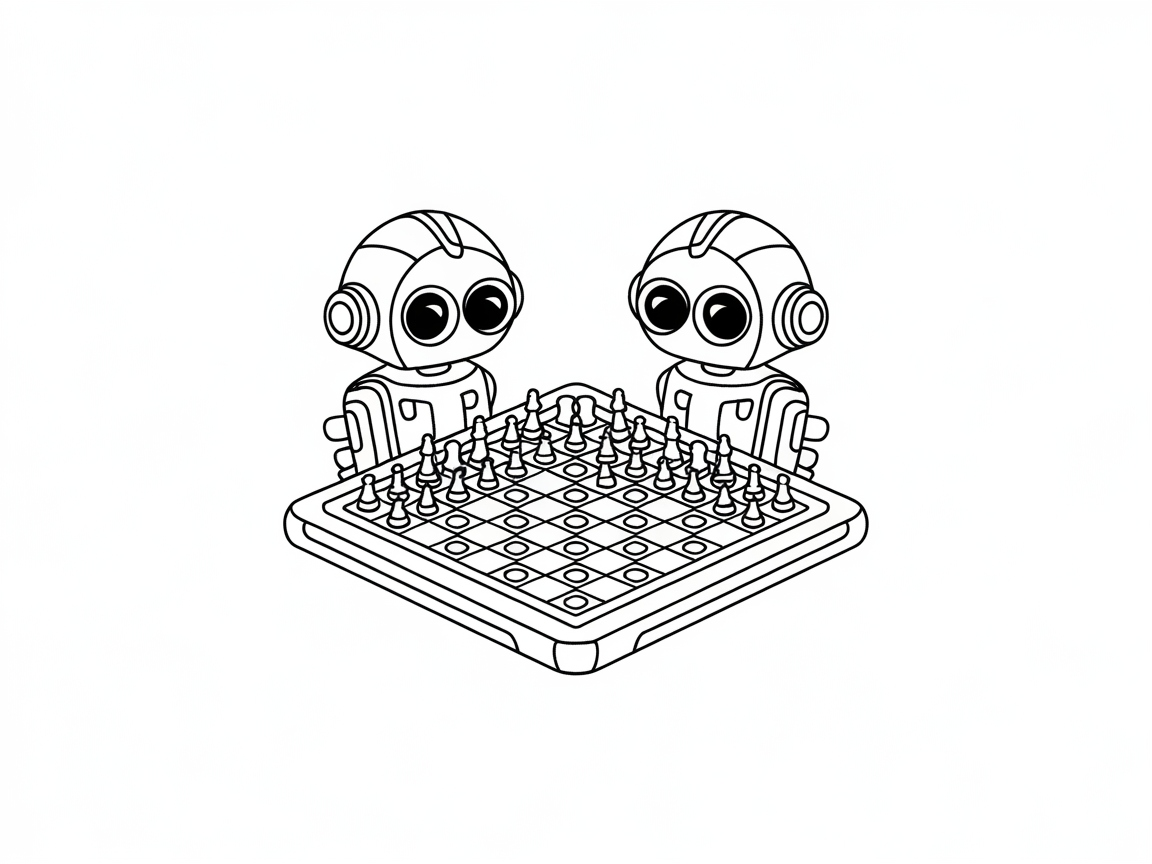 Robots Play Chess: A Futuristic Coloring Adventure