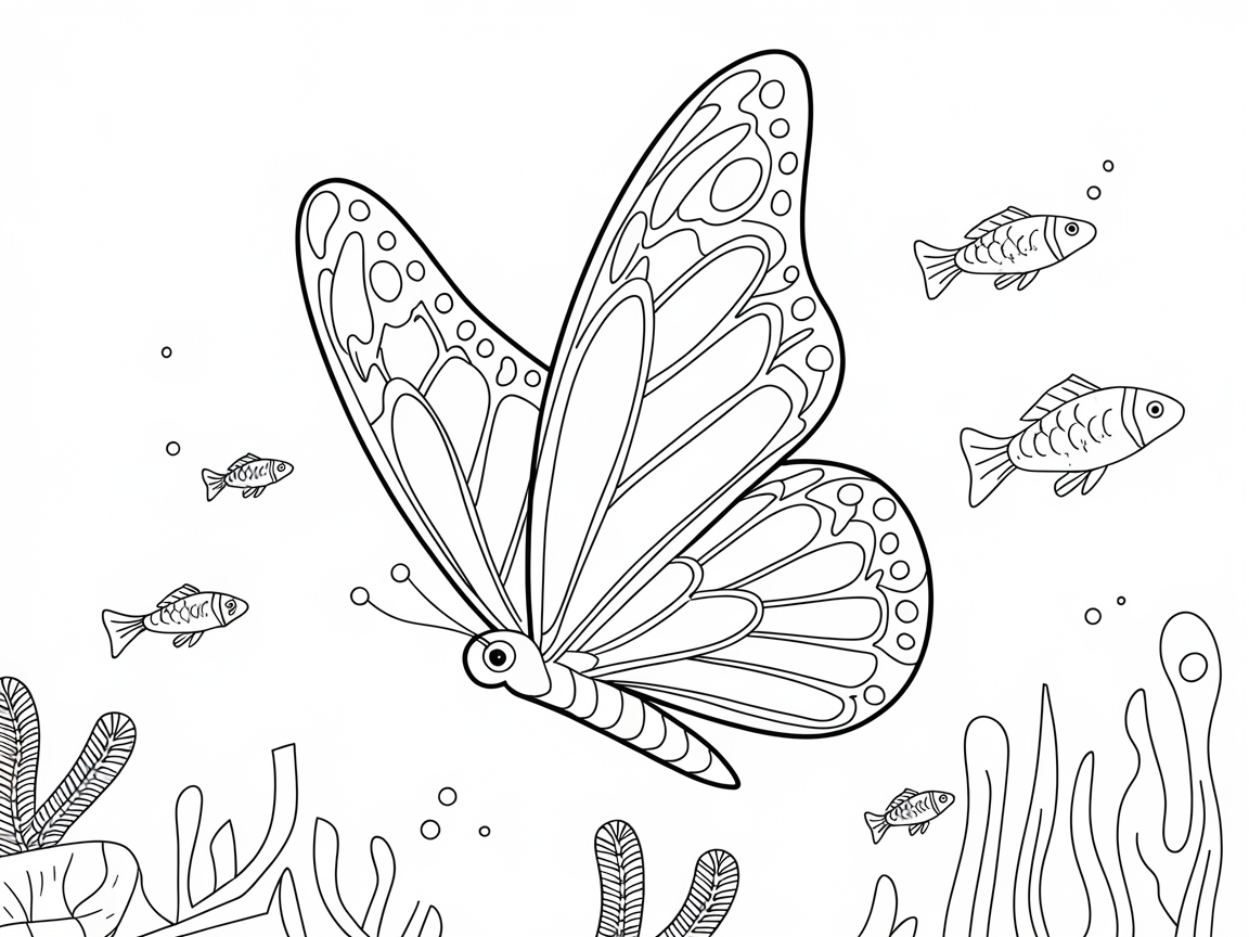 Underwater Journey with a Butterfly