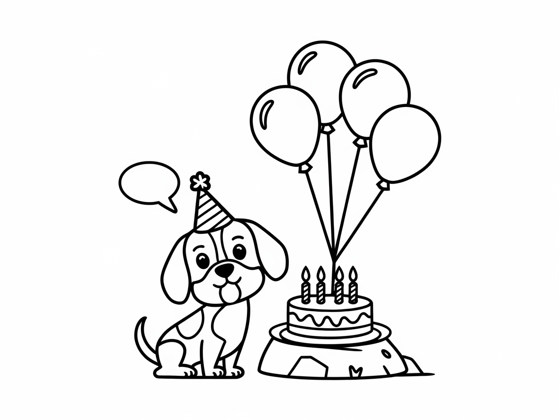 Birthday Beagle Celebration Scene