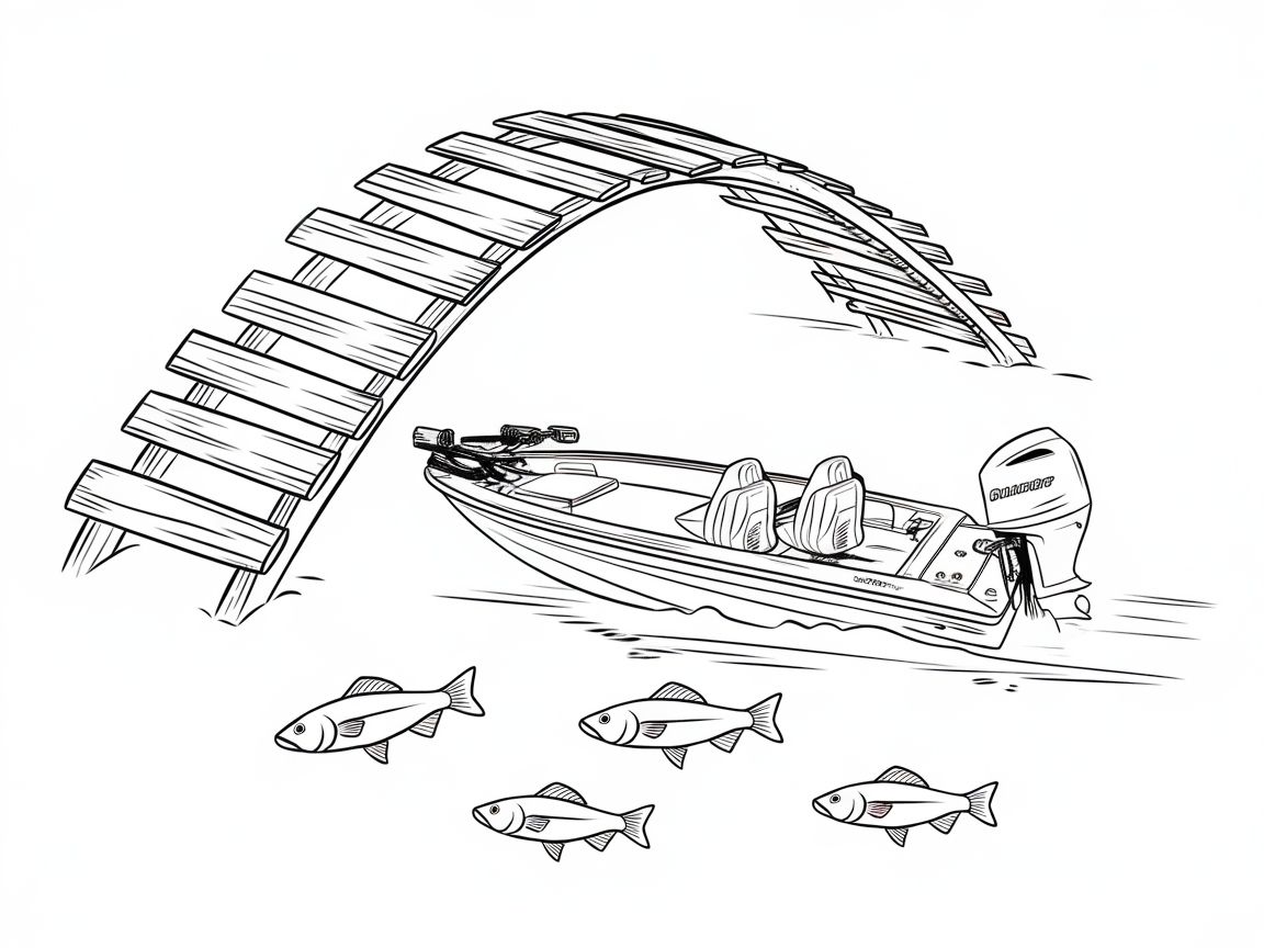 Bass Boat Adventure Under the Bridge