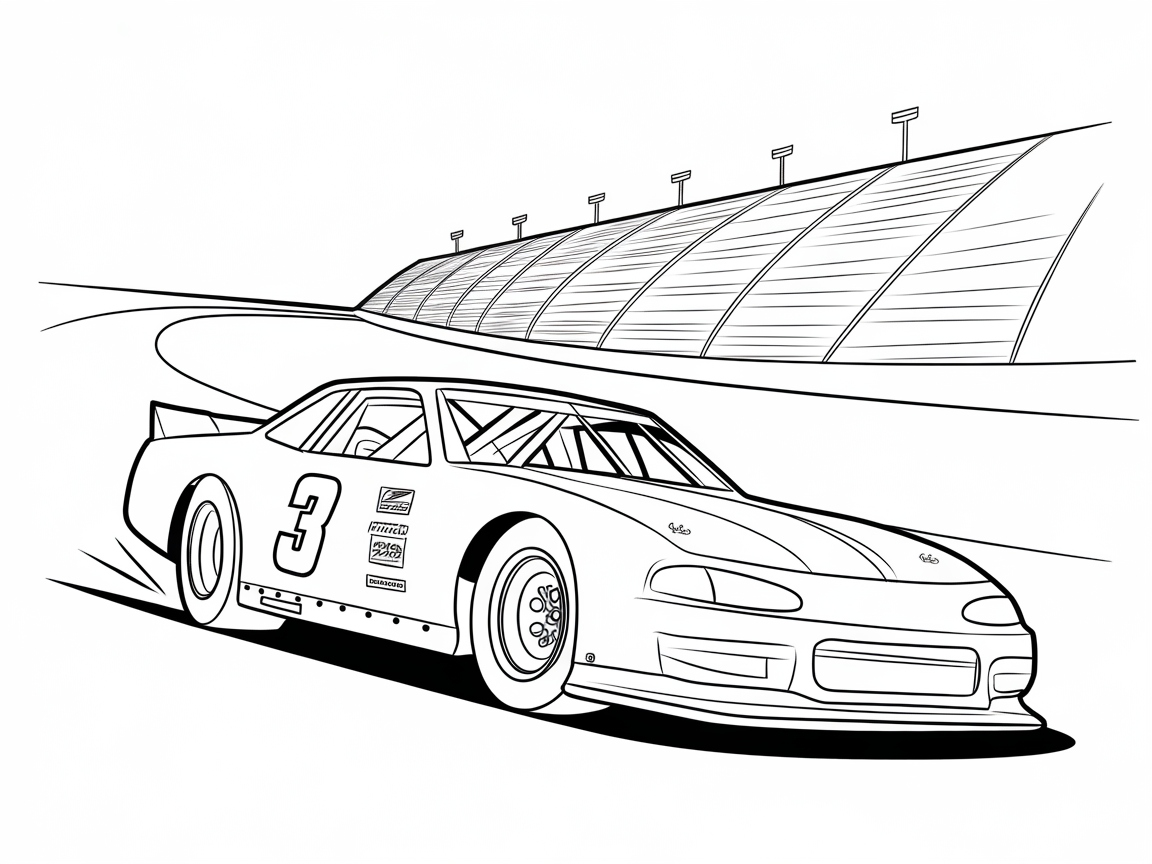 Speedway Thrills: High-Octane Race Car Coloring Page