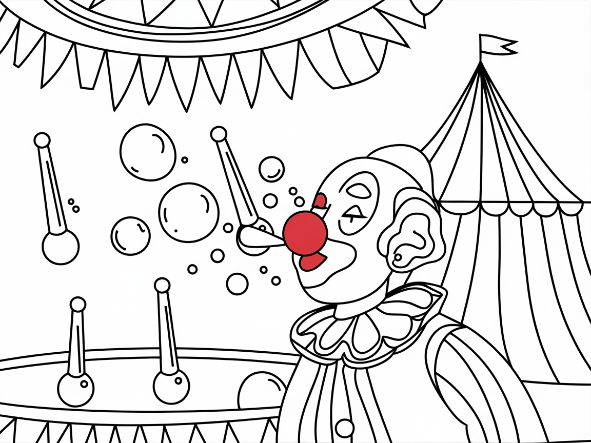 Laugh Out Loud with This Circus Clown Coloring Page