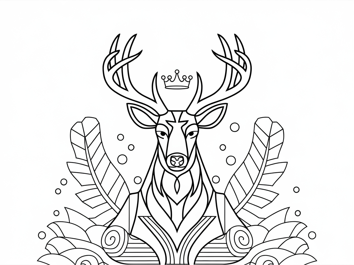 Intricate Regal Buck with Ornate Crown