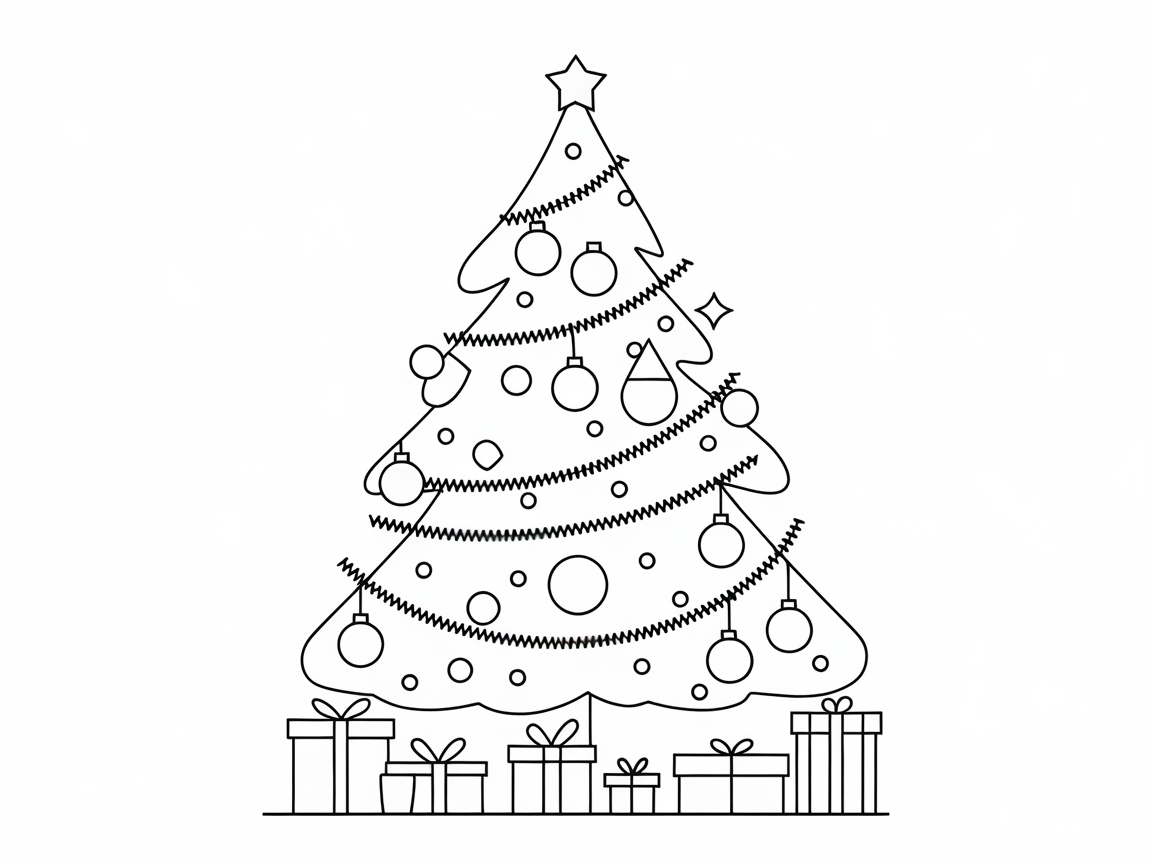Festive Christmas Tree and Gift Boxes