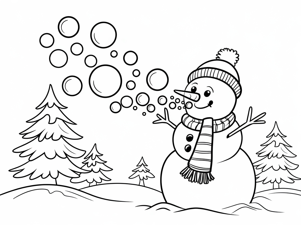 Wintery Snowman Bubble Adventure