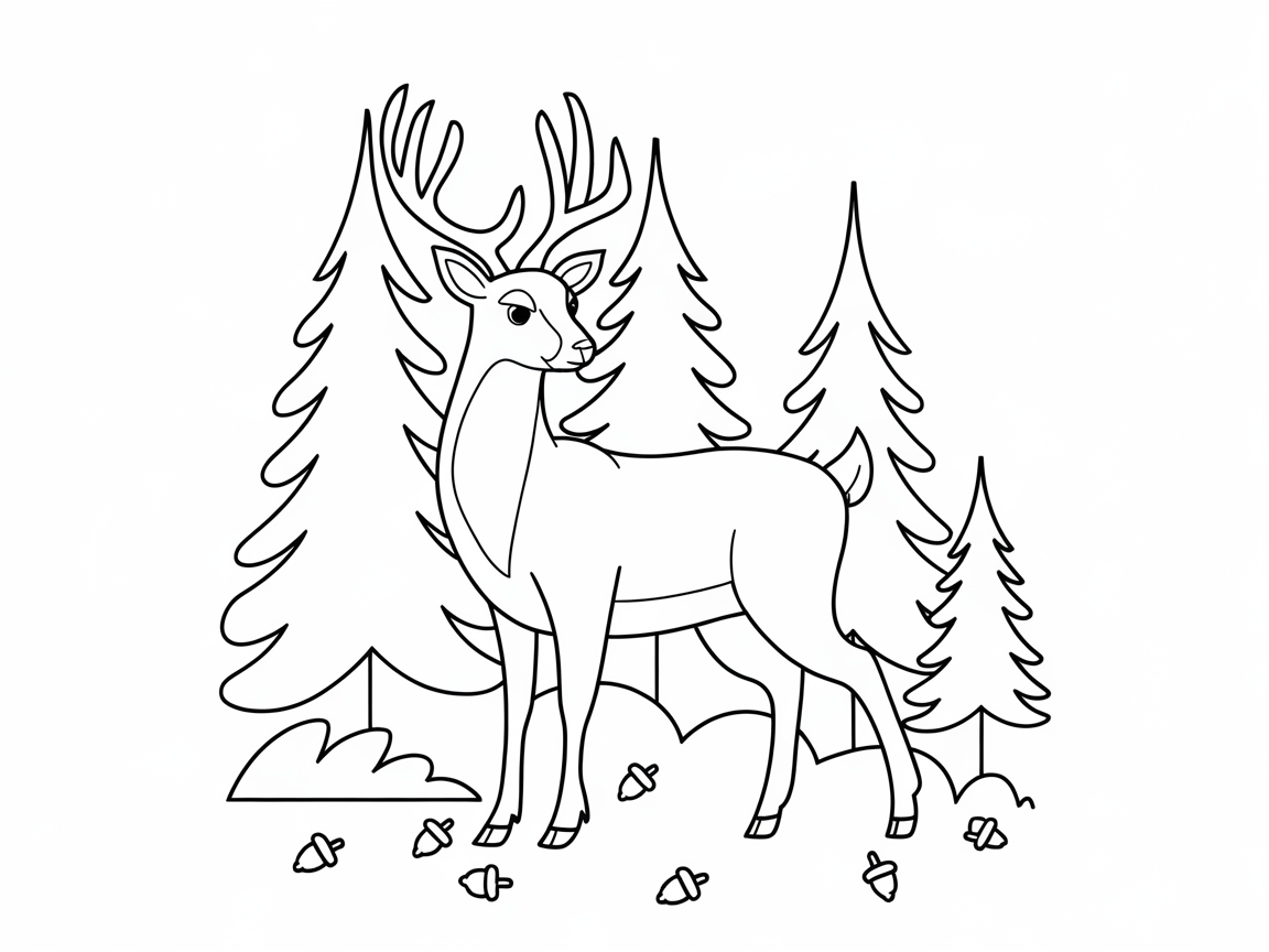 Majestic Buck Among the Pines