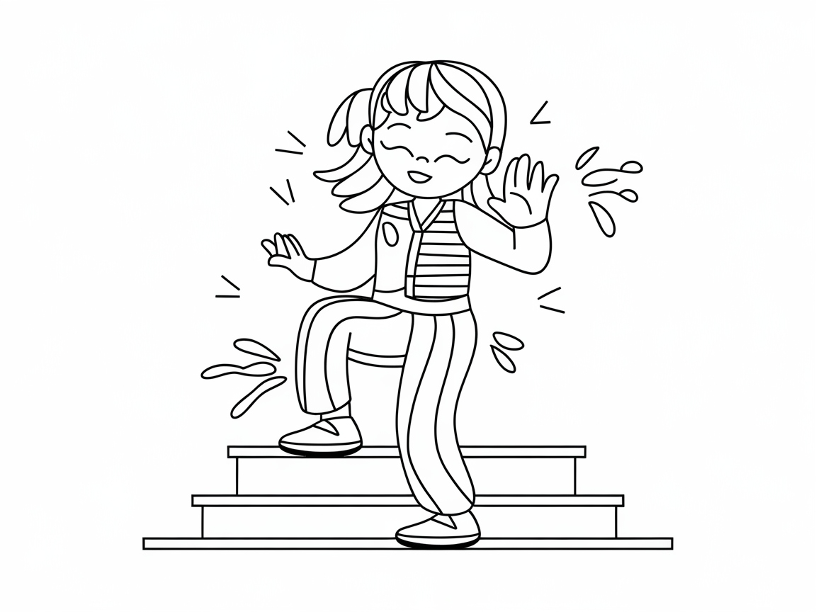 Joyful Tap Dance on the Steps