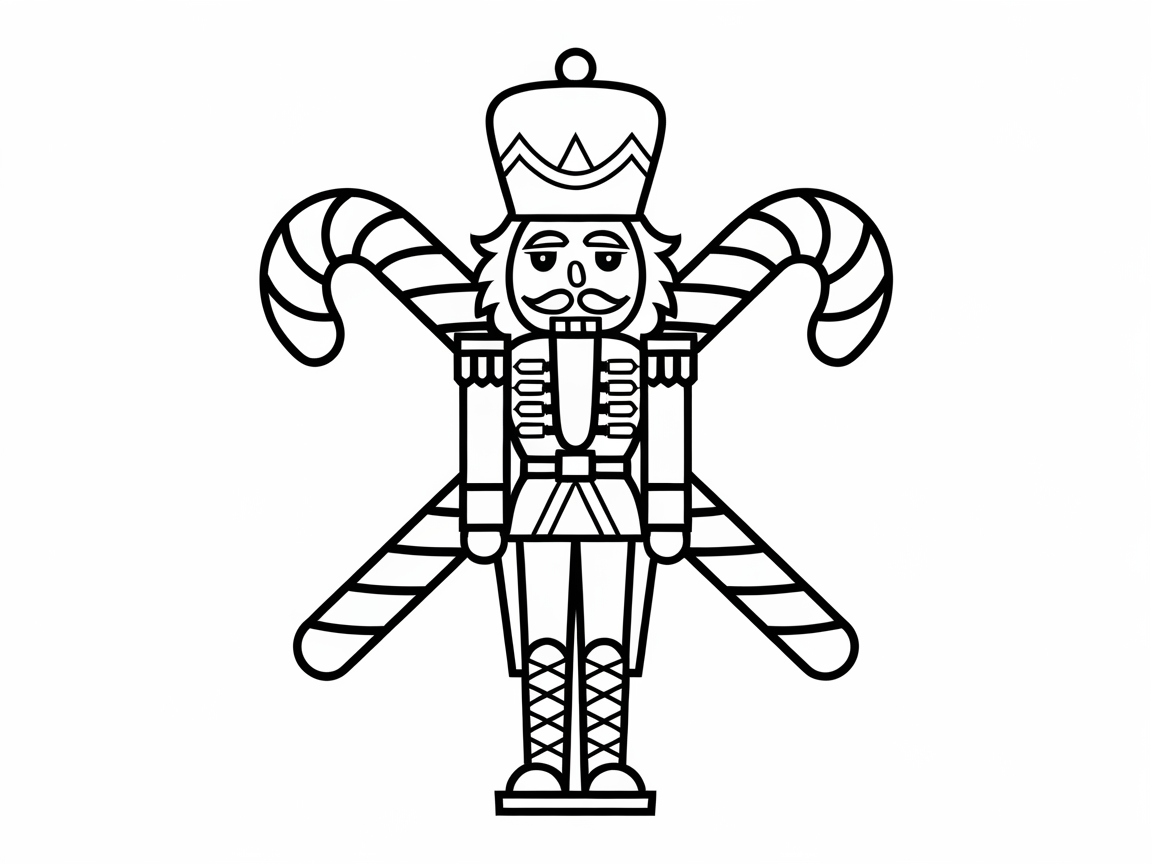 Nutcracker and Candy Cane Coloring Delight