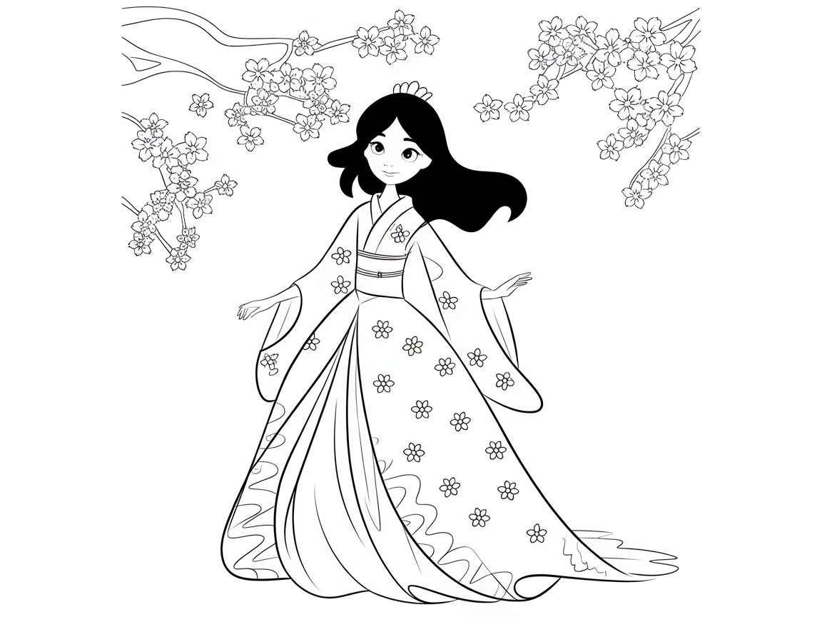 Step into Serenity with This Blossom Princess Scene