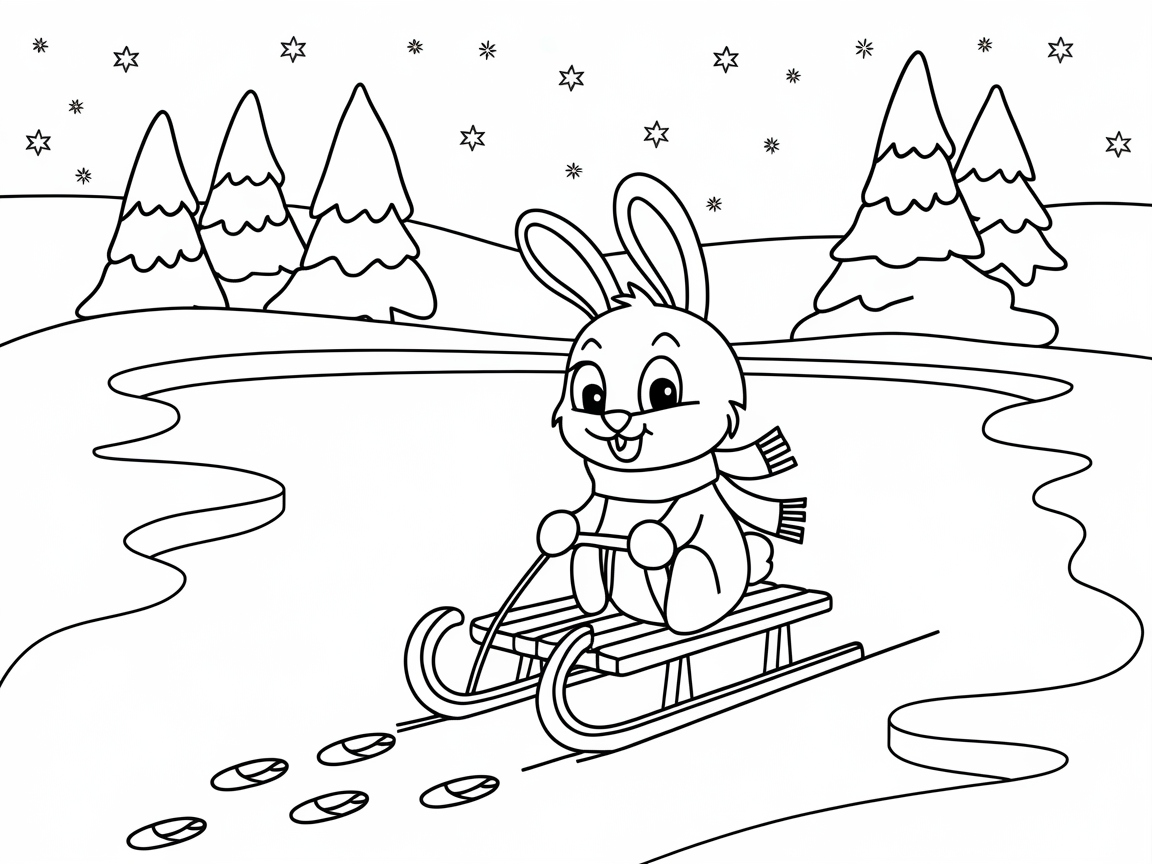 Slide into Winter Whimsy with This Sledding Bunny