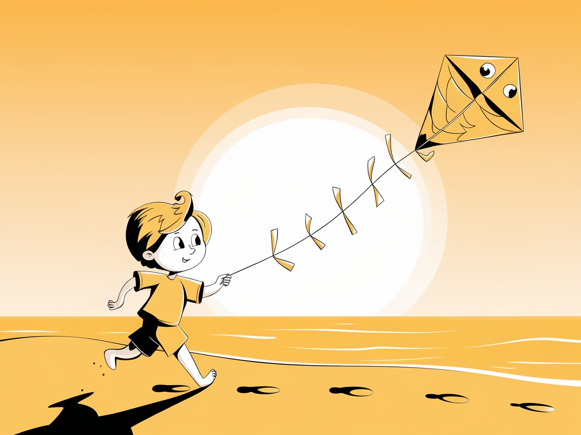 Soar High with This Kite-Flying Adventure Coloring Page