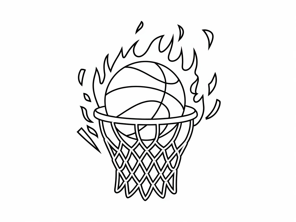 Feel the Heat with This Fiery Basketball Scene