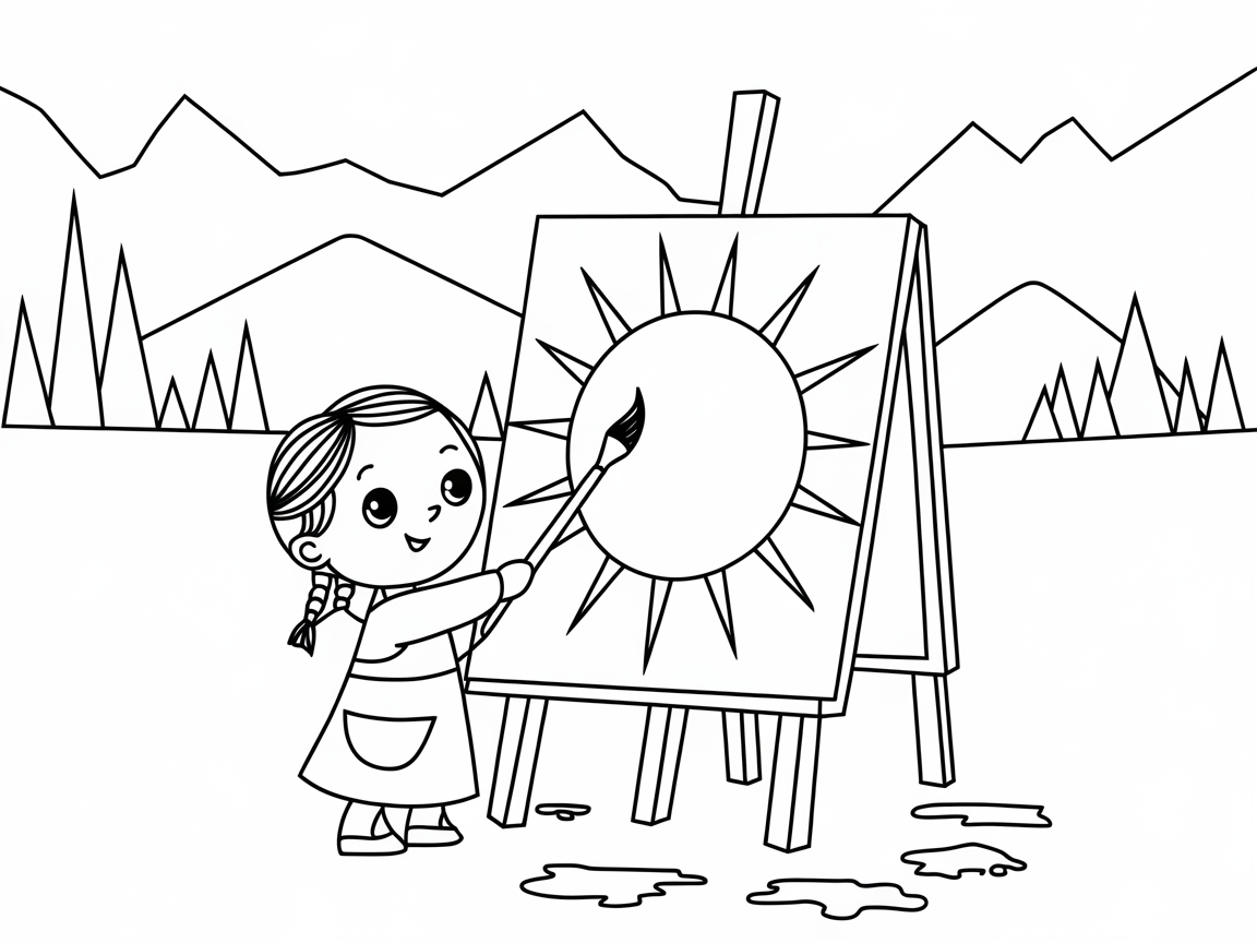 Paint a Vibrant World with This Creative Artist Coloring Page