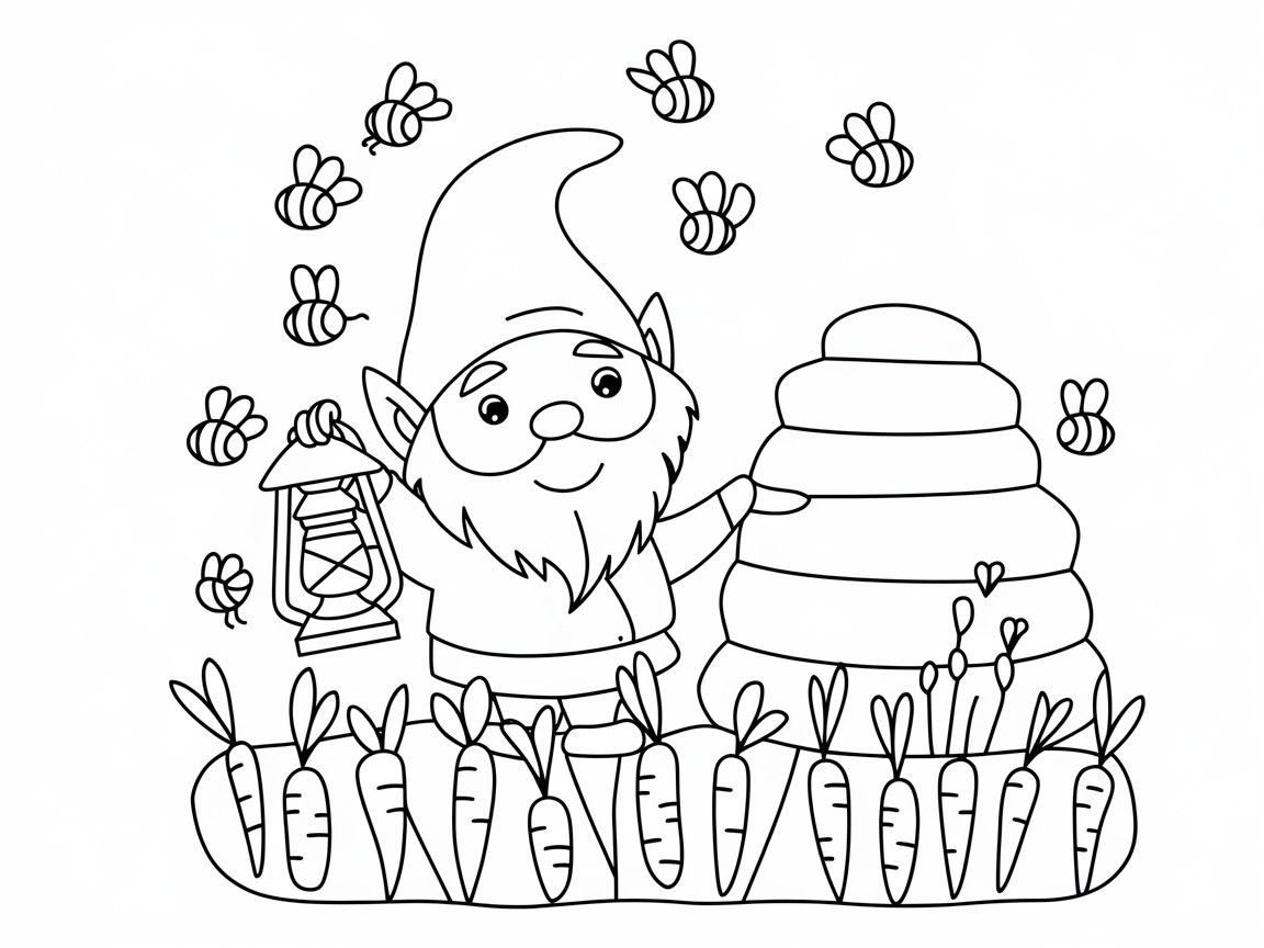 Charming Gnome and Beehive Garden Adventure
