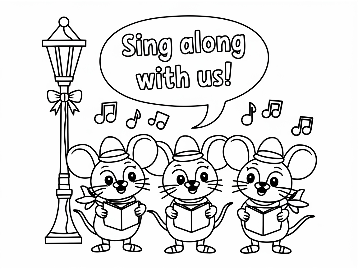 Sing-Along Mice Christmas Coloring Fun