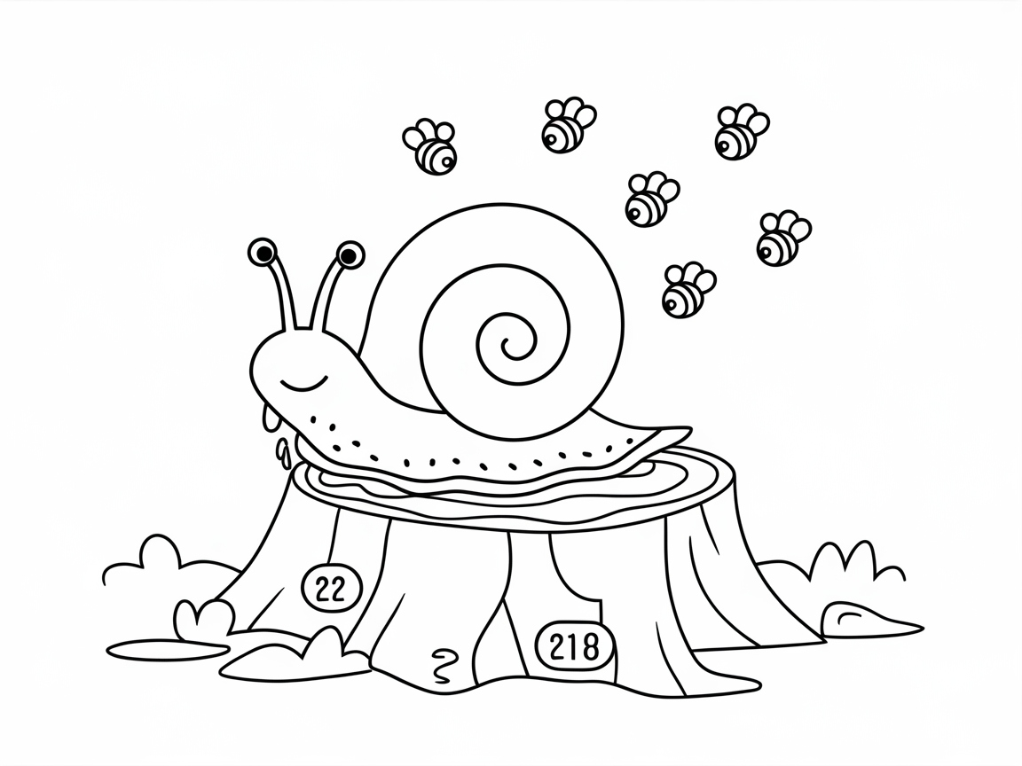 Snail and Bee Stump Scene for Young Artists