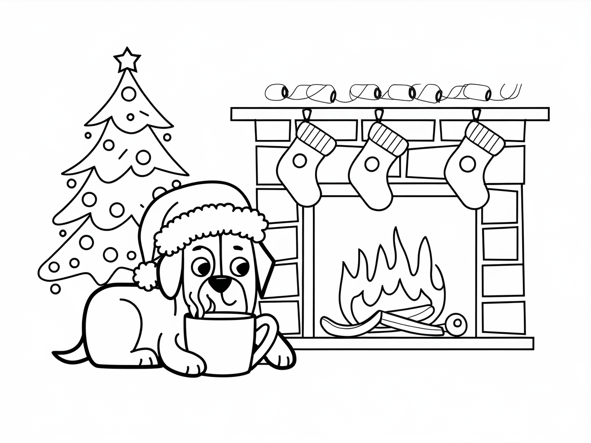Cozy Up with This Festive Fireplace Pup