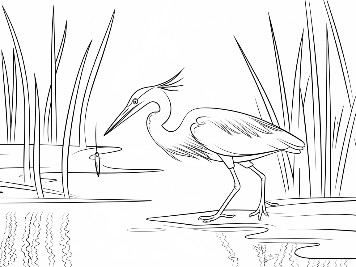 Graceful Heron by the Water