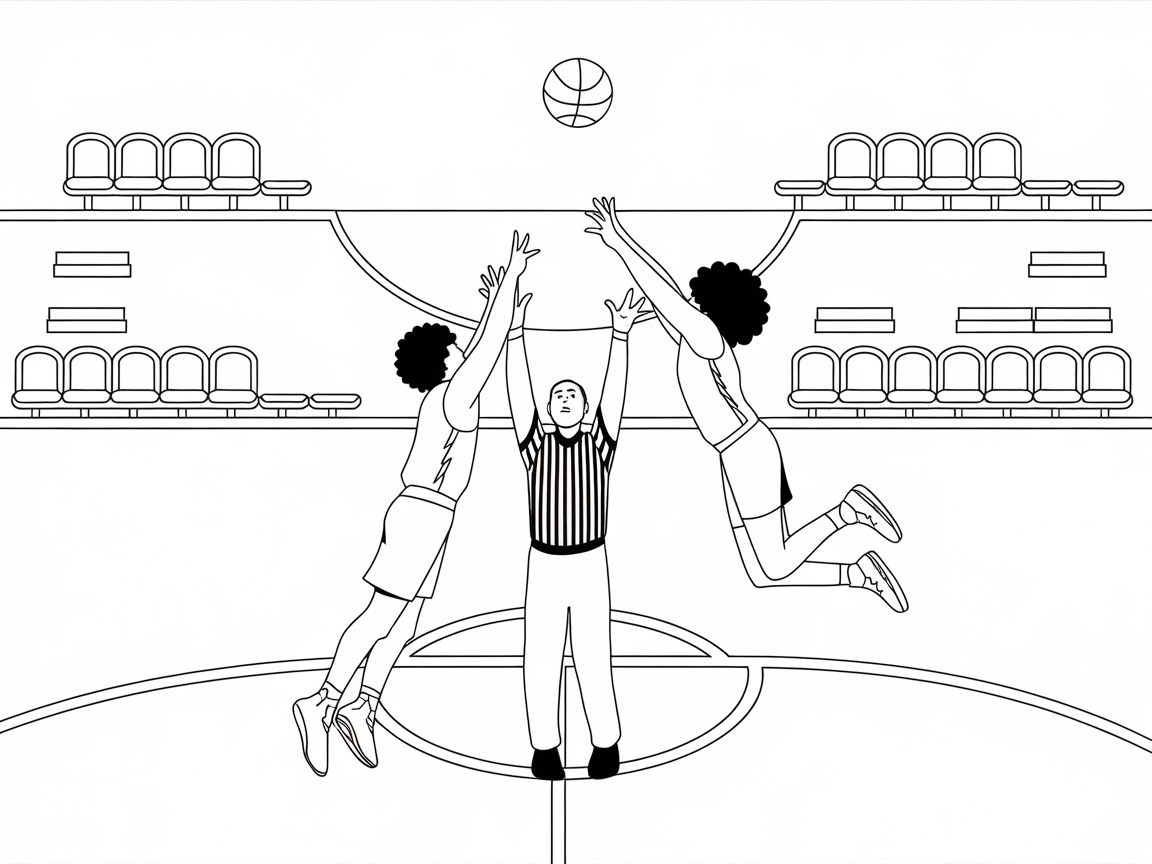 Exciting Tip-Off Moment on the Court