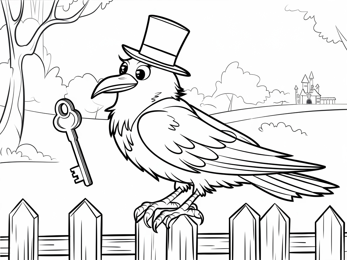 Unlock Adventure with This Charming Crow and Key
