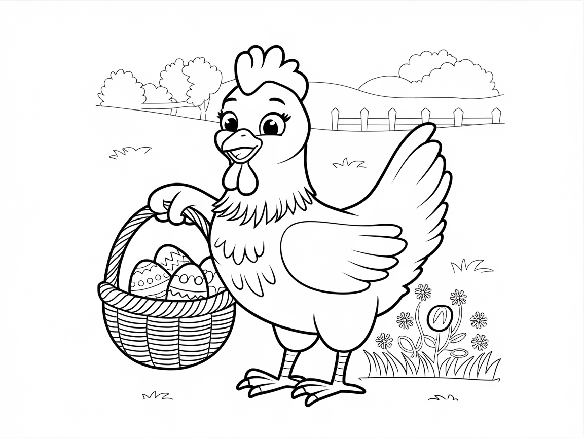 Easter Egg Hunt with Happy Hen