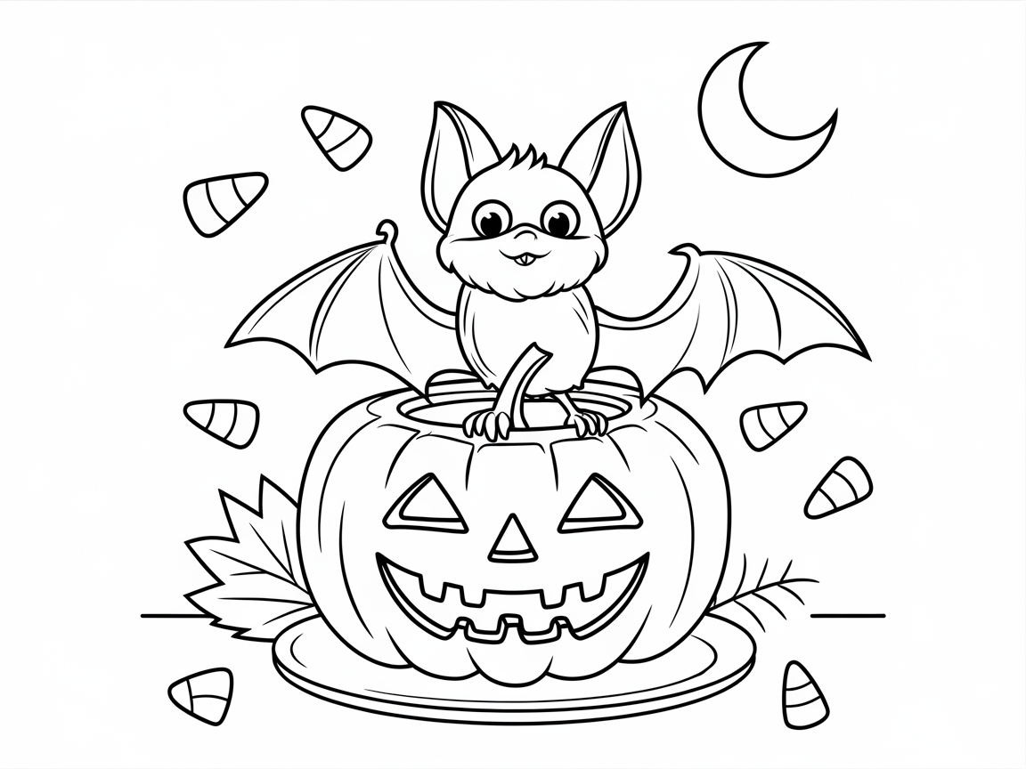 Halloween Fun with a Bat on a Jack-o