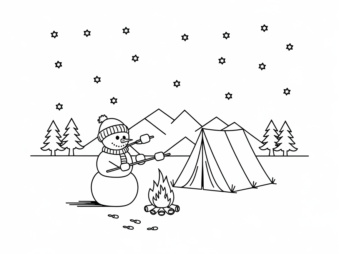Camping Under the Stars with Frosty the Snowman