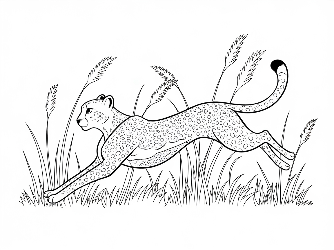Leap Into Action with This Cheetah Coloring Page