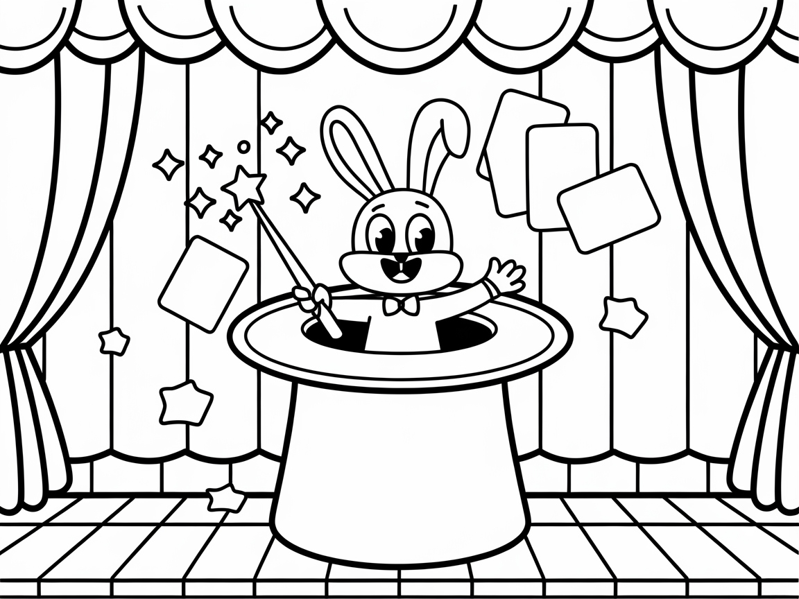 Magic Show Bunny Springs from the Hat