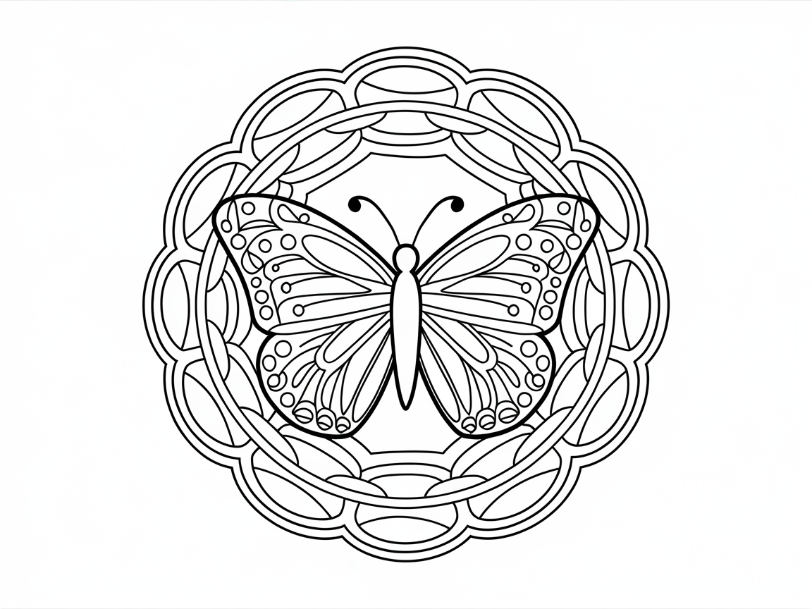 Intricate Butterfly Mandala Adventure