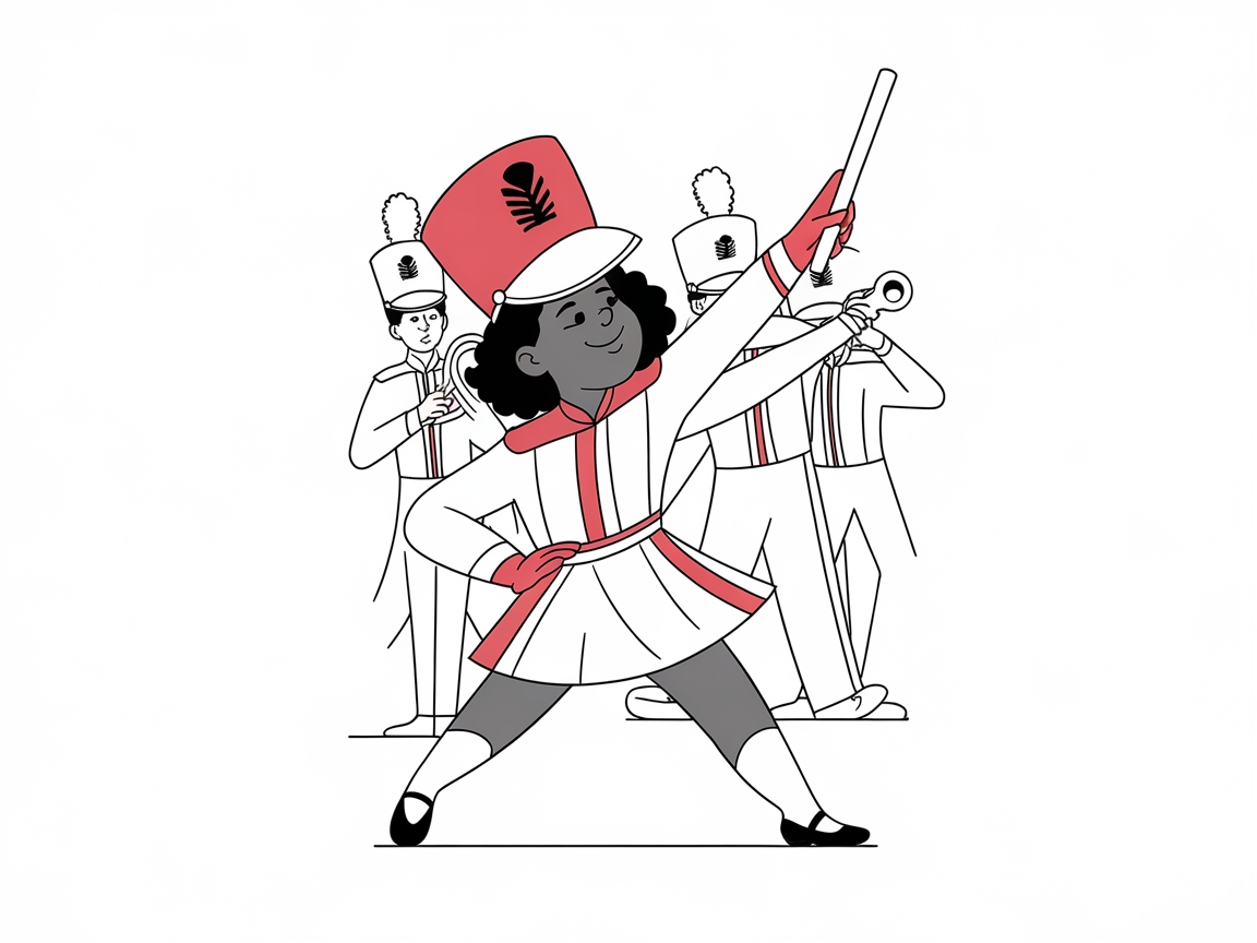 Drum Major Leading the Parade