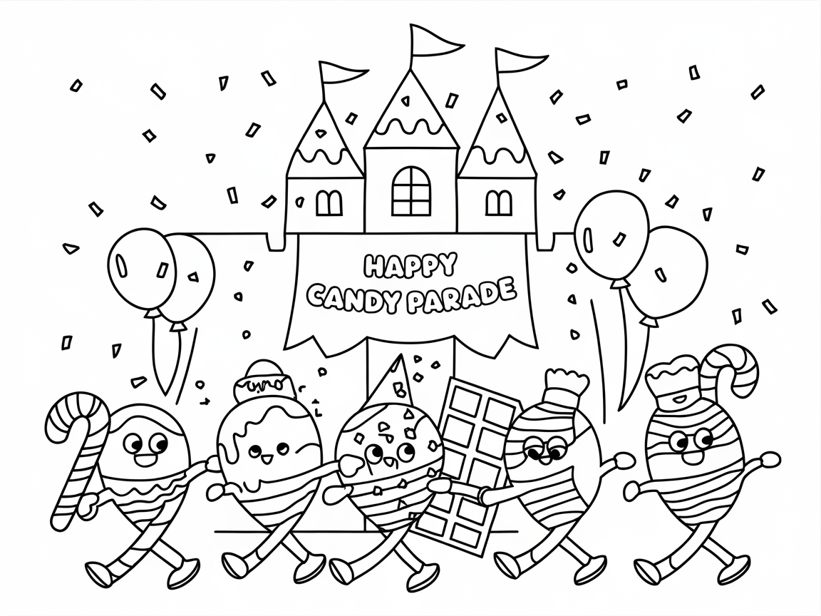 Join the Sweet Festivities in This Candy Parade Scene