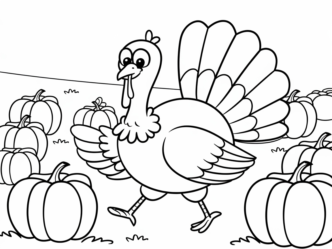Embrace the Harvest with This Joyful Turkey Scene