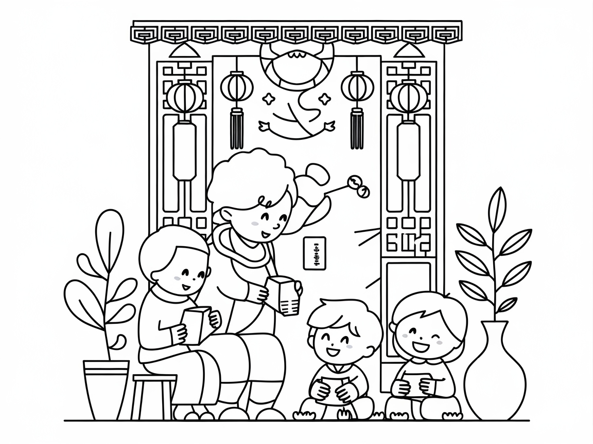 Charming Family Gathering at Lantern Festival