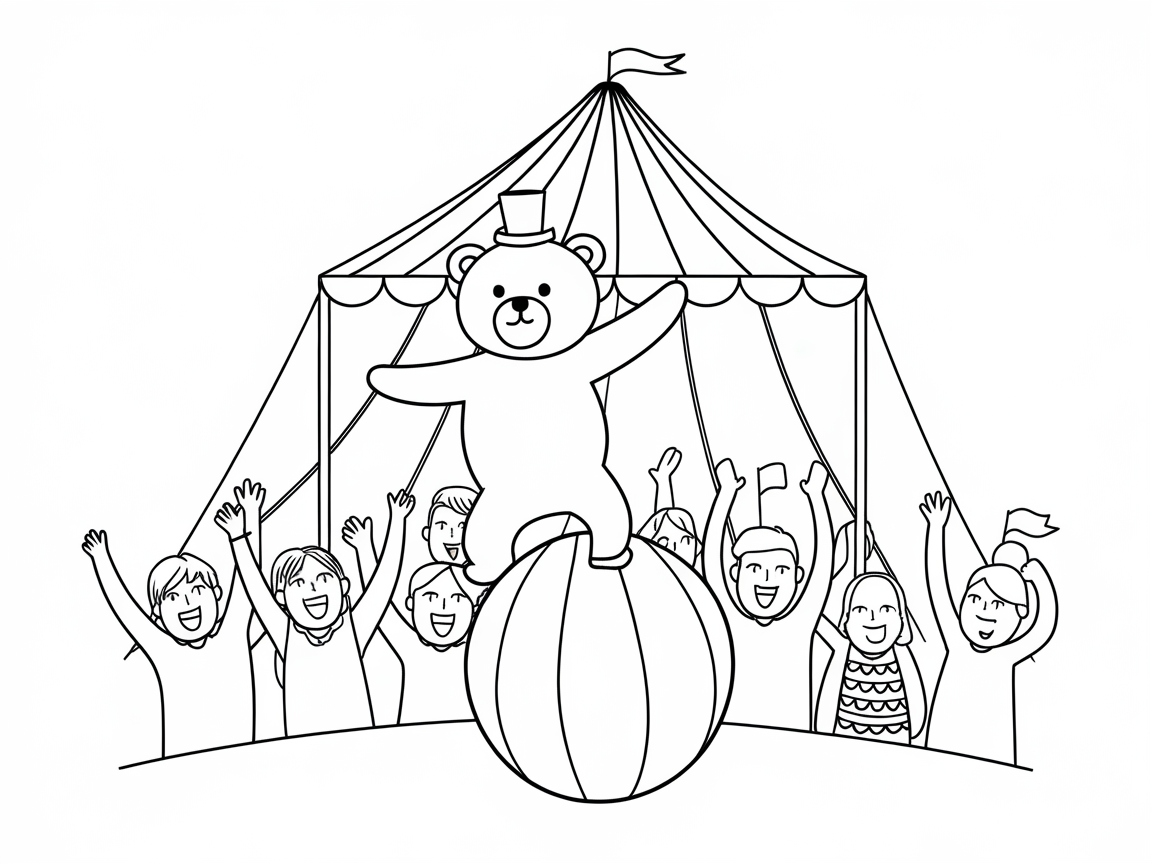 Circus Bear Balancing Act