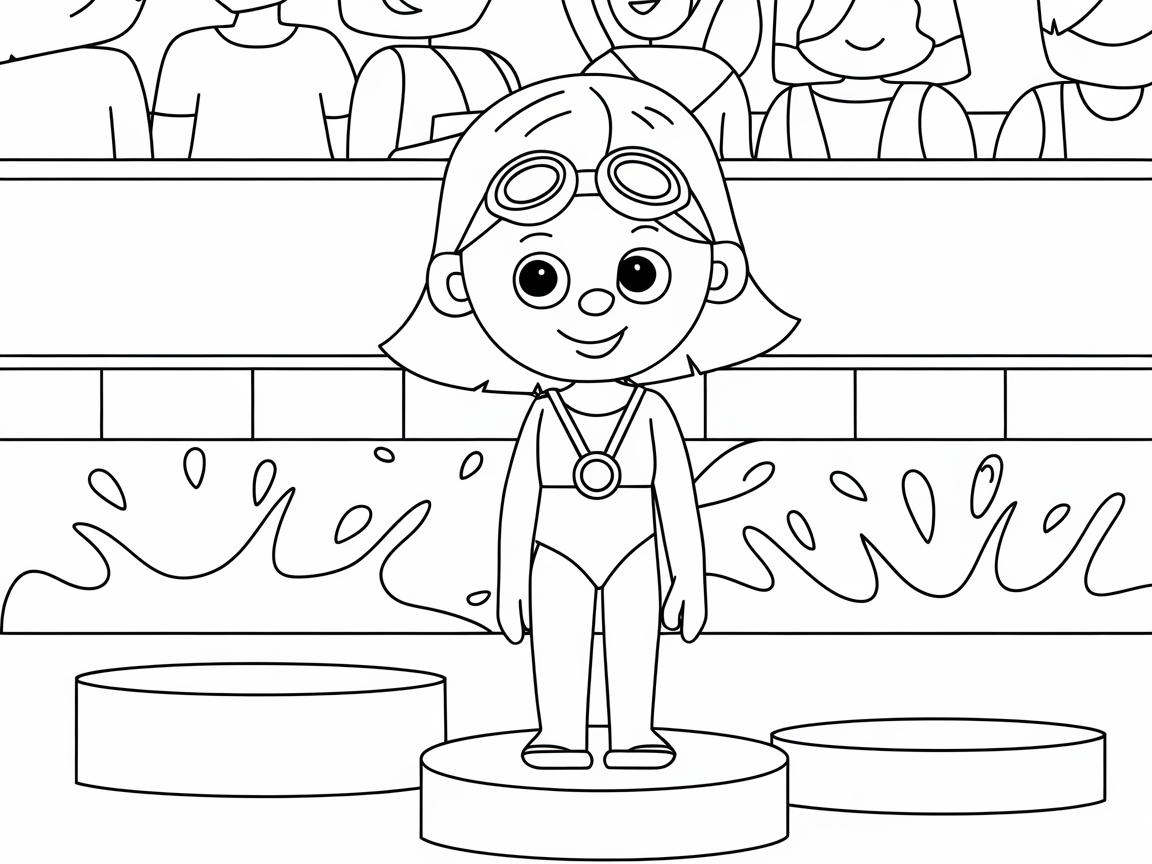 Make a Splash with This Winning Swimmer Coloring Page